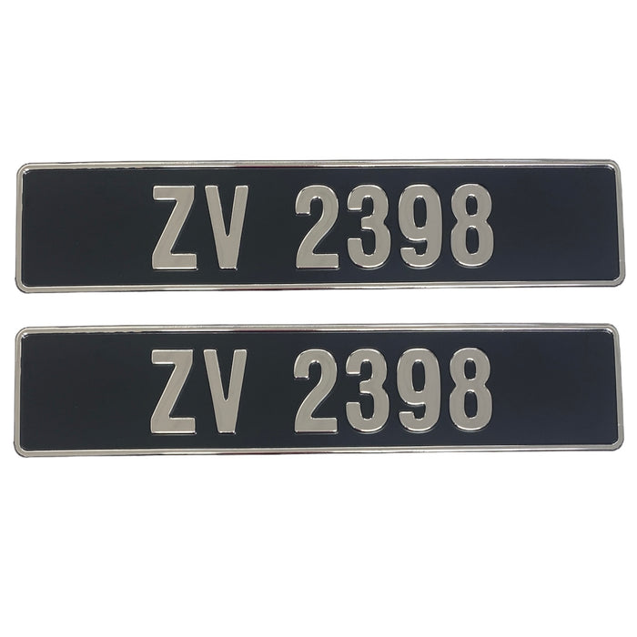 Vintage Chrome - Number Plates (x2)