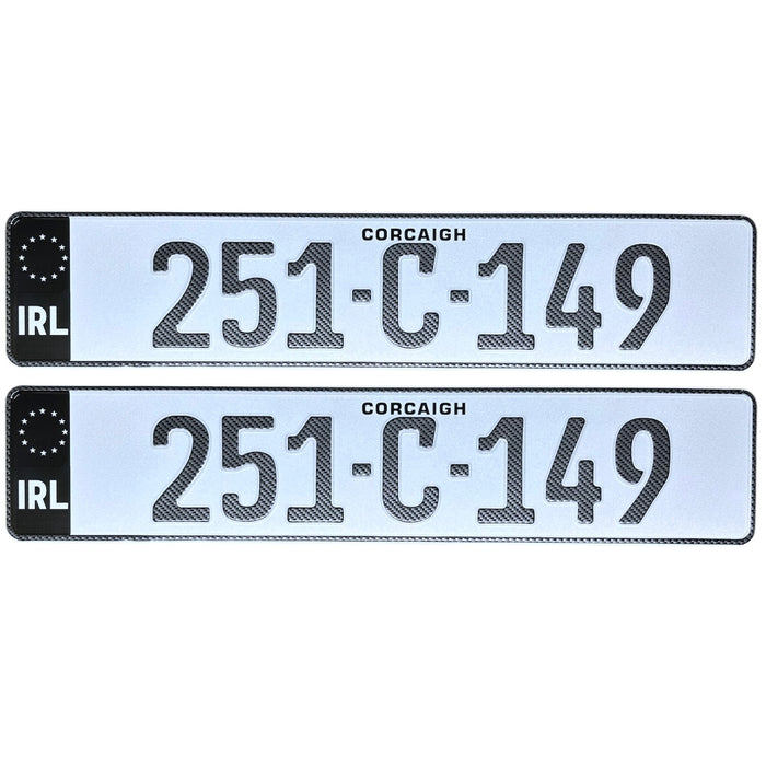 Carbon Blackout German Pressed - Number Plates (x2)