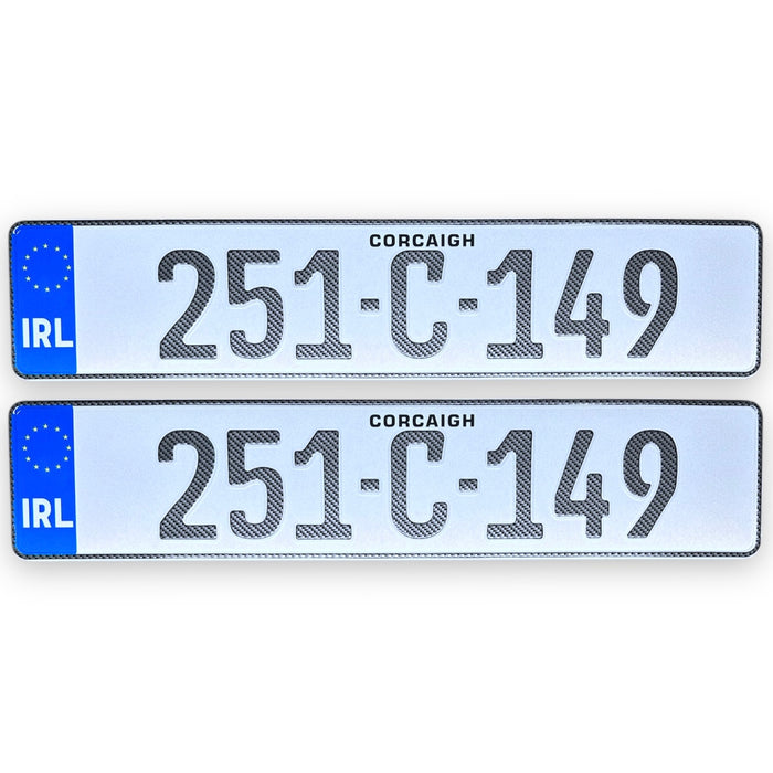 Carbon German Pressed - Number Plates (x2)