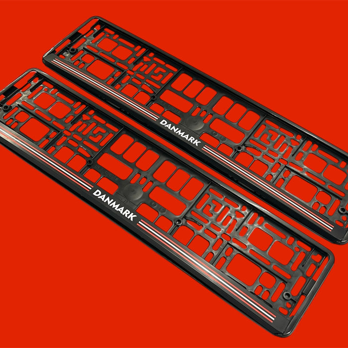 Danmark Number Plate Frames (x2/Pair)