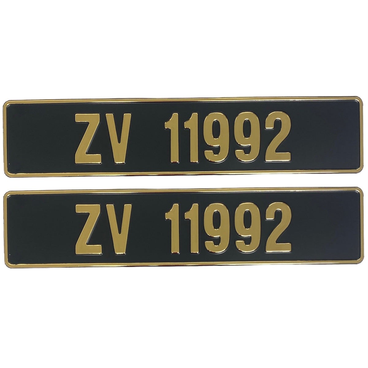 Vintage Gold Number Plates (x2) — Fresh Plates