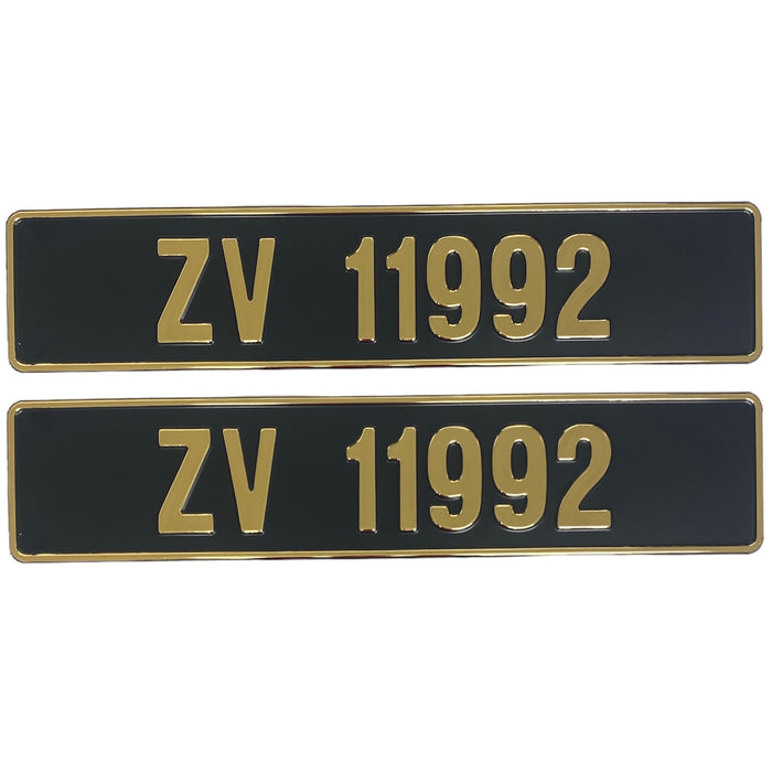 Vintage Gold  - Number Plates (x2)