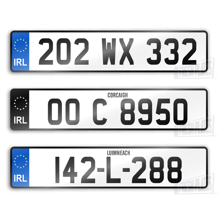 2D Standard Irish Font Number Plates (x2)
