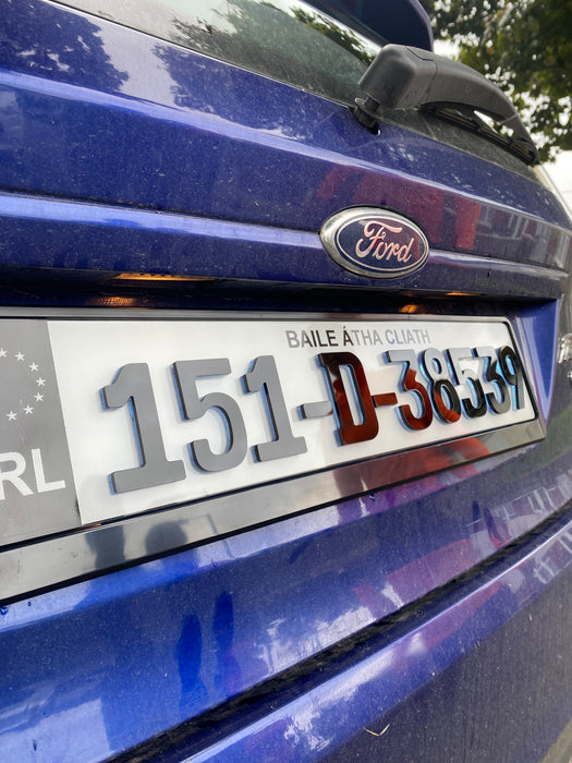 German Neon Blue 4D - Number Plates (x2)