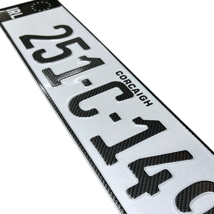 Carbon Blackout German Pressed - Number Plates (x2)