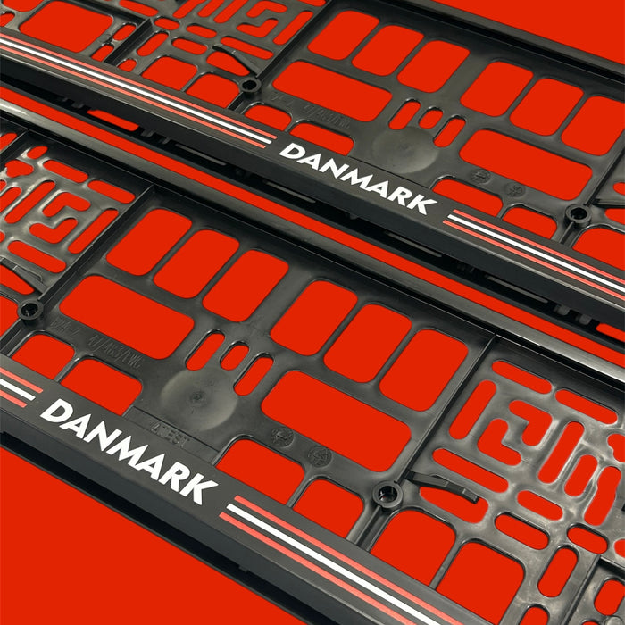 Danmark Number Plate Frames (x2/Pair)