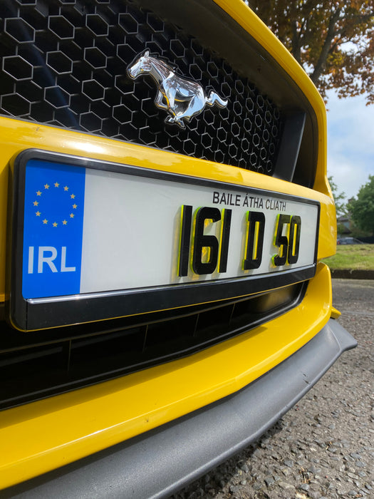 Neon Yellow 4D - Number Plates (x2)