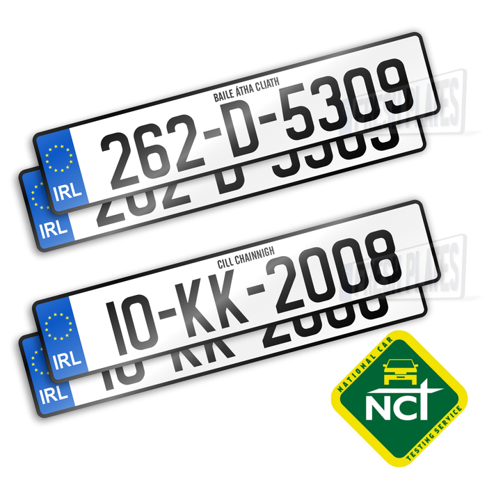 Placas de matrícula aprobadas por NCT (x2)