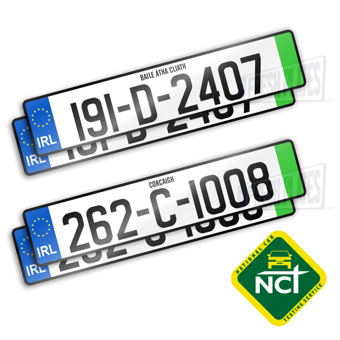 Placas de matrícula aprobadas por NCT (x2)
