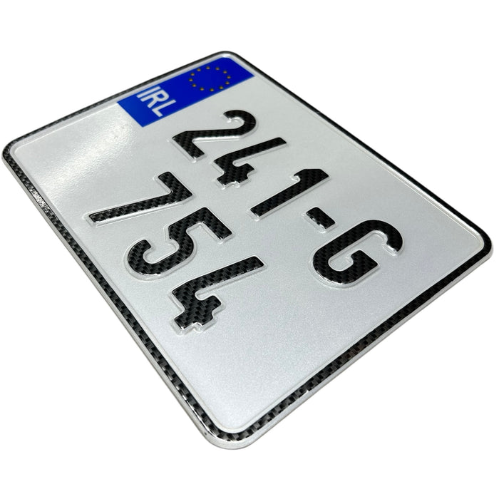 Pressed Motorbike Plate - Irish Font (x1)