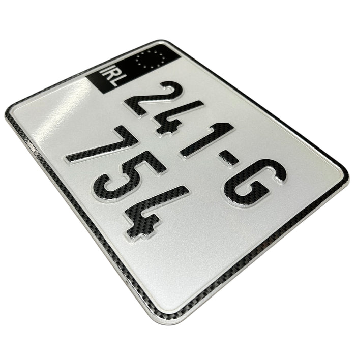 Pressed Motorbike Plate - Irish Font (x1)