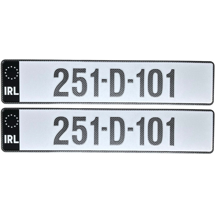 Carbon Blackout Irish Pressed - Number Plates (x2)