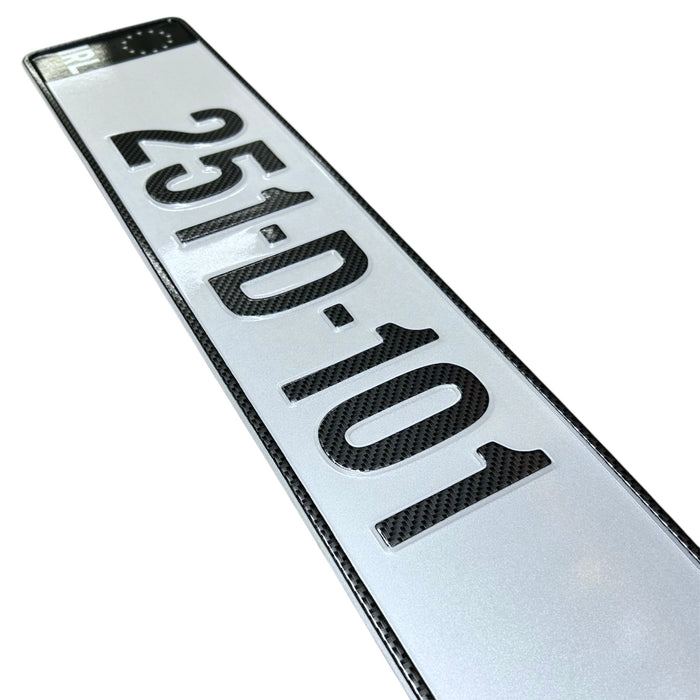 Carbon Blackout Irish Pressed - Number Plates (x2)