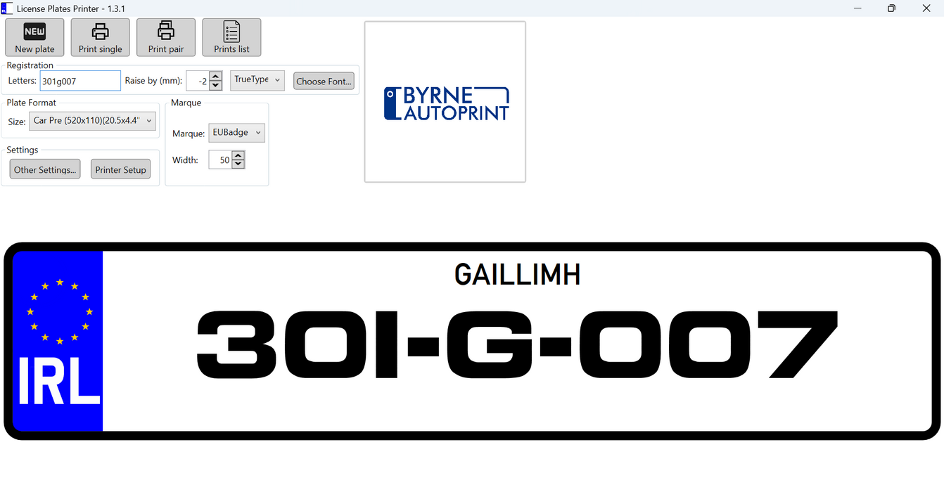 Easy Plate- Number Plate Printing Software