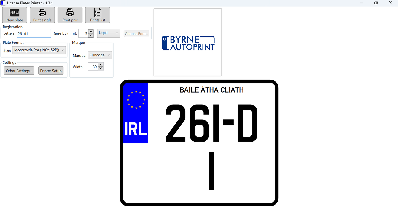 Easy Plate- Number Plate Printing Software