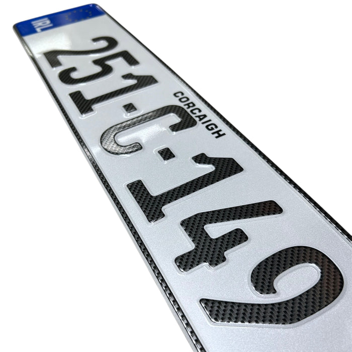 Carbon German Pressed - Number Plates (x2)