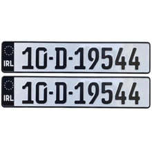 Load image into Gallery viewer, Blackout German Metal Pressed - Number Plates (x2)
