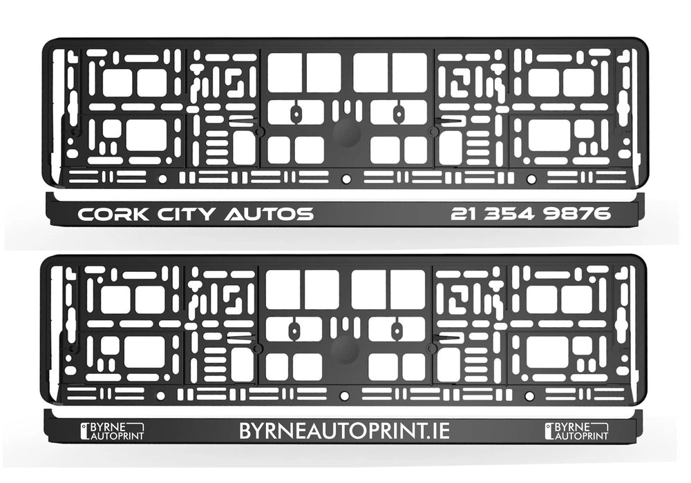 (50) Printed Number Plate Holders - Wholesale