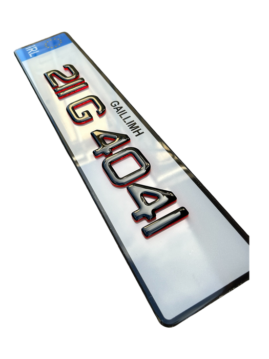 4D Gel Neon Number Plates (x2)