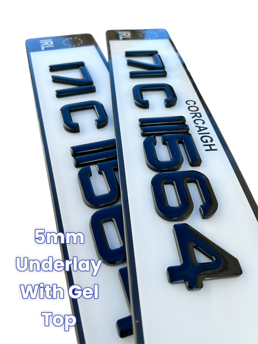 4D Gel Neon Number Plates (x2)