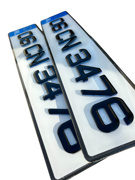 4D Gel Neon Number Plates (x2)