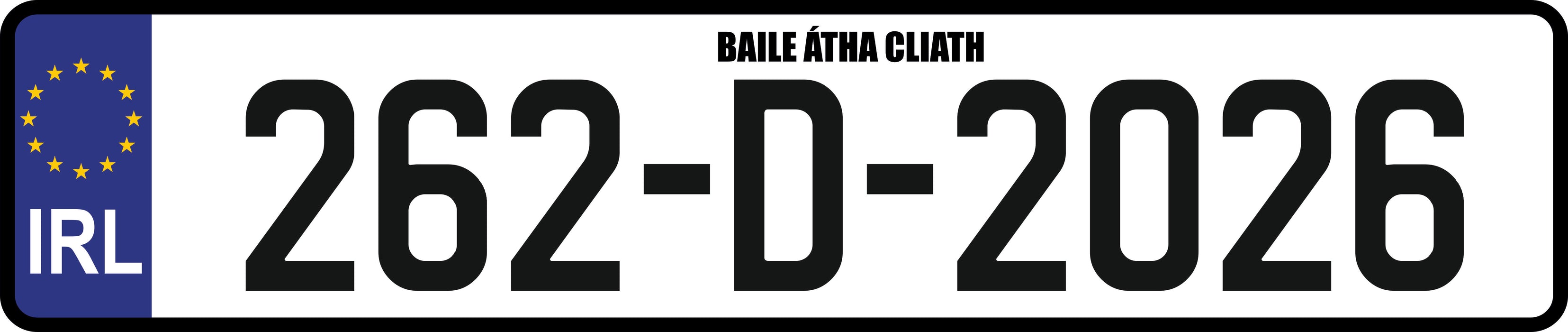 Irish Stick On Vinyl Number Plate (x1)