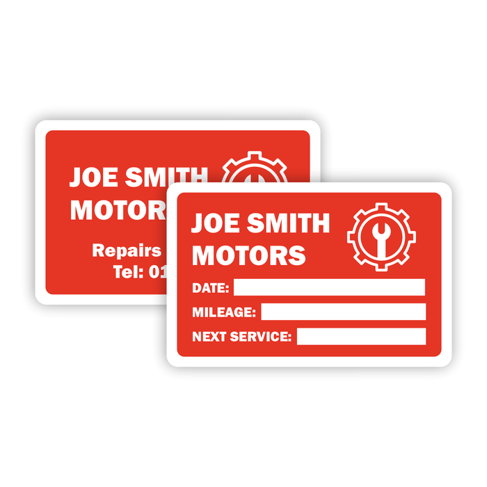 Vehicle Service Reminder Stickers