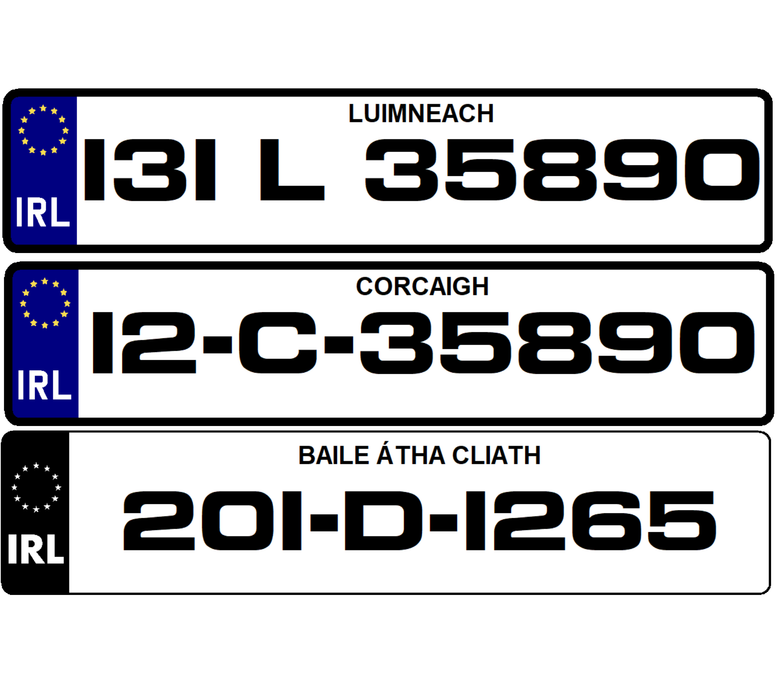 2D Metro Style Number Plates (x2)