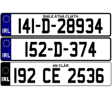 Cargar imagen en el visor de la galería, 2D Standard Irish Font Number Plates (x2)
