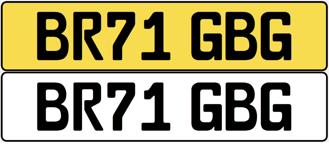 UK German Style - Number Plates (x2)