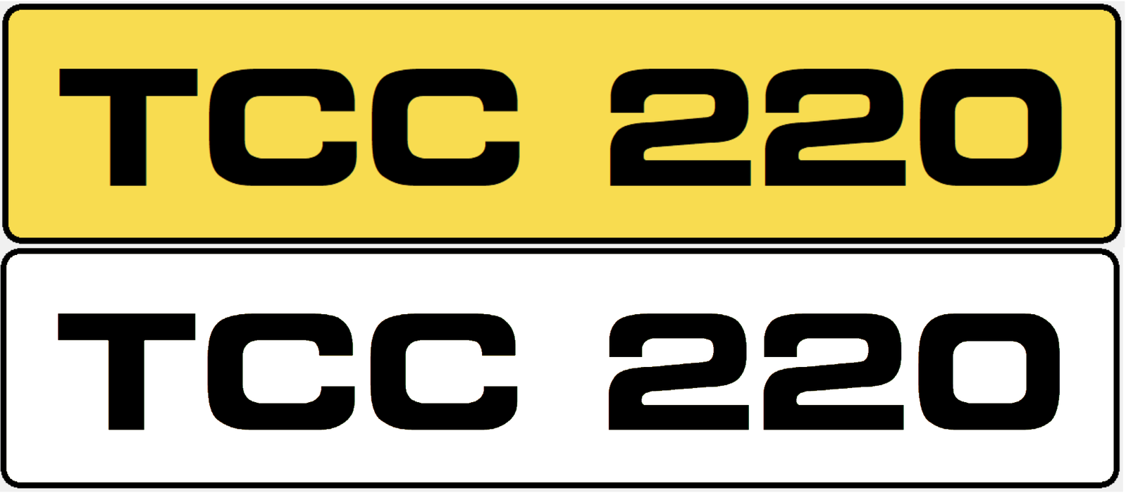 UK Metro Style - Number Plates (x2)