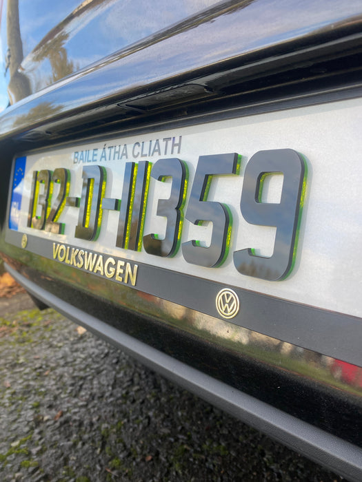 Neon Green 4D - Number Plates (x2)