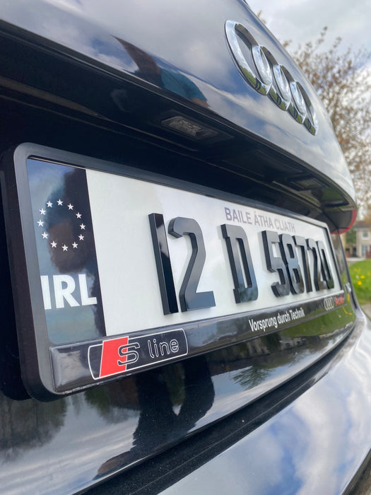 5MM 4D Irish font - Number plates (x2)