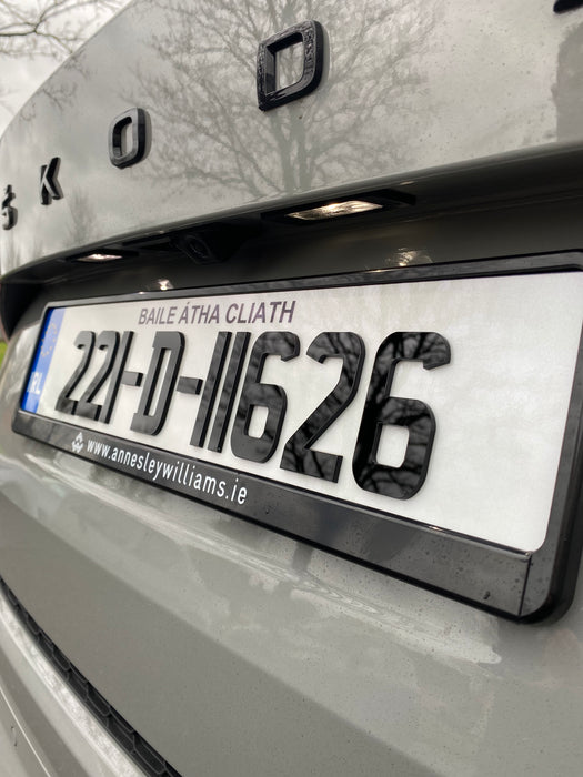 3MM 4D Irish font - Number plates (x2)